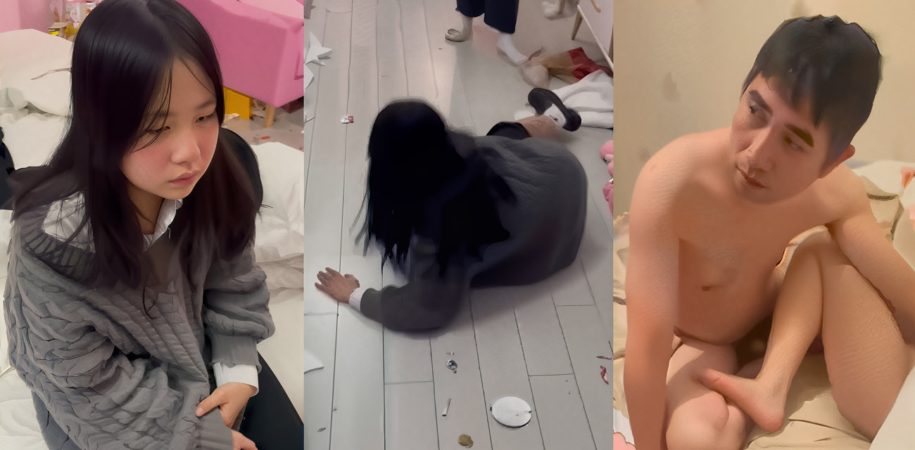 江苏00后小美女 王美成 惨遭霸凌 被一伙精神小妹围殴打脸 打完还让中年大叔强干 操到哭喊求饶！